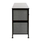 5 Drawer Storage Chest with Wood Top & Dark Fabric Pull Drawers