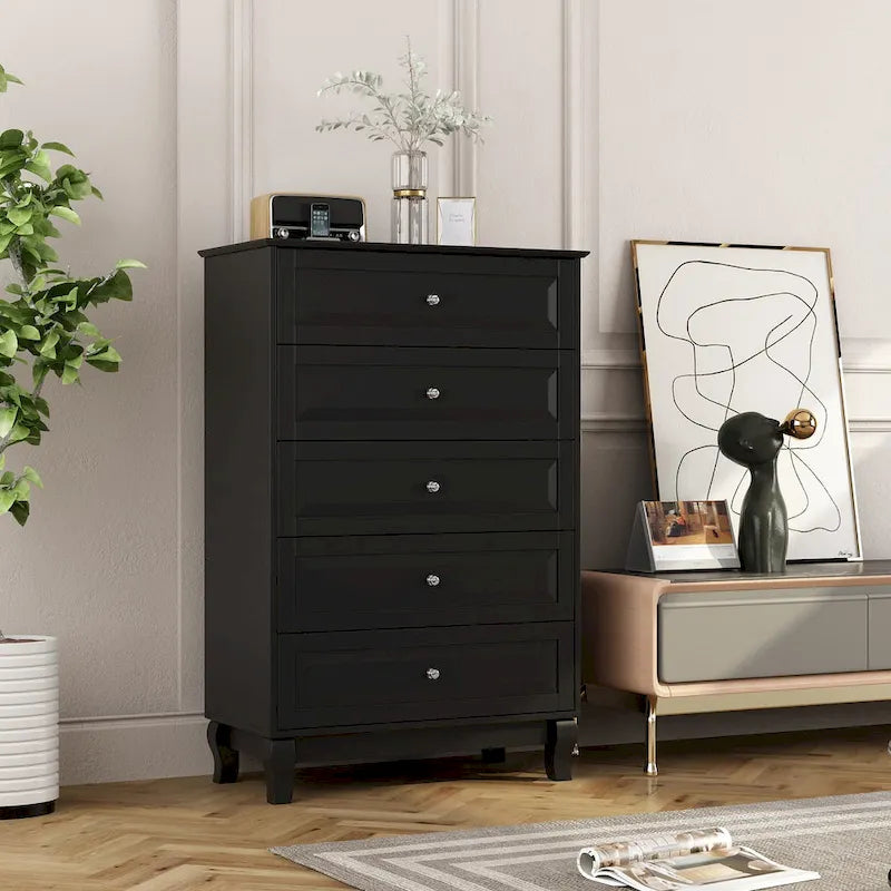 Side Tatble 5 Drawer Dresser Drawer Chest Tall Storage Cabinet