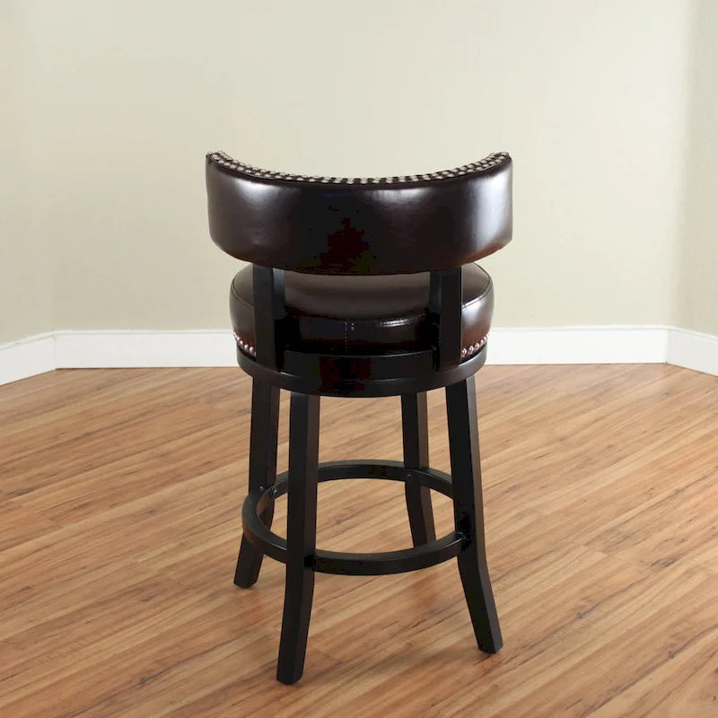 Mossoro Swivel Faux Leather Upholstered Wood Counter Stool