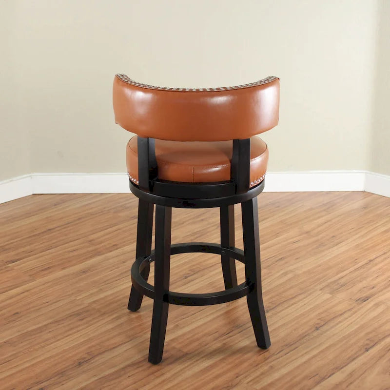 Mossoro Swivel Faux Leather Upholstered Wood Counter Stool