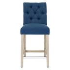 Carter 24 Classic Button Tufted Counter Stool, Antique Gray Legs