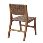 INK+IVY Oslo Faux Leather Woven Dining Chairs Set of 2