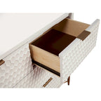 Origins by Alpine White Pearl Wood 64 Wide TV Console in White