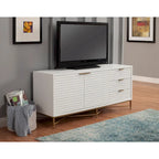 Origins by Alpine White Pearl Wood 64 Wide TV Console in White