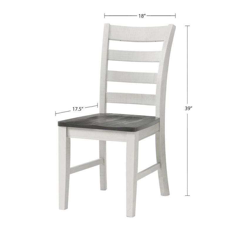 Monterey Solid Wood Dining Chair (Set of 2), White Stain and Grey by Martin Svensson Home