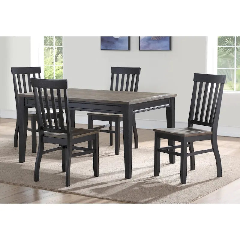 Steve Silver Ralston Two-Tone Ebony and Driftwood Dining Chair,Set of 2