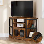 Moasis 47-inch Mesh Door Wood Corner TV Stand and Media Console