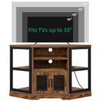 Moasis 47-inch Mesh Door Wood Corner TV Stand and Media Console