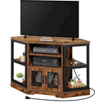 Moasis 47-inch Mesh Door Wood Corner TV Stand and Media Console