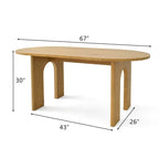 67 Pedestal Dining Table - Oak