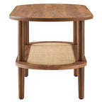 Colusa Modern Walnut Wooden Coffee Table with Shelf