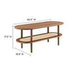 Colusa Modern Walnut Wooden Coffee Table with Shelf