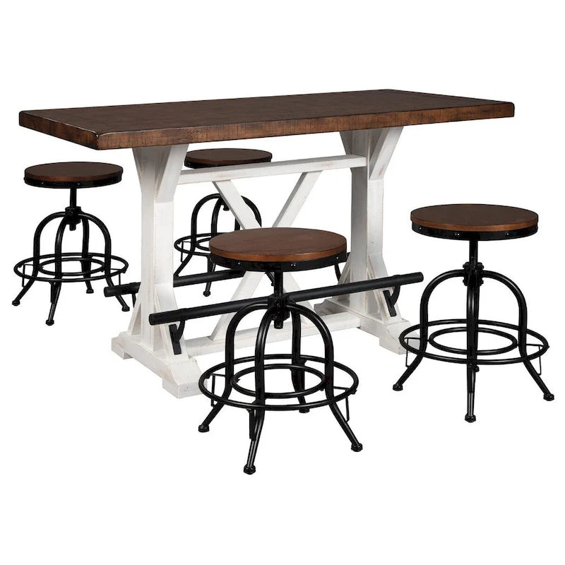 Valebeck Brown/ White Rectangular Dining Room Counter Table - 60 W x 30 D x 36 H