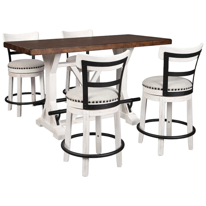 Valebeck Brown/ White Rectangular Dining Room Counter Table - 60 W x 30 D x 36 H