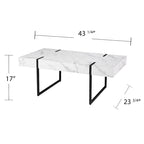 SEI Furniture Kiernan Modern Faux Marble Coffee Table