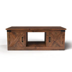Bridgevine Home Farmhouse 48 inch Coffee Table, No Assembly Required, Aged Whiskey Finish