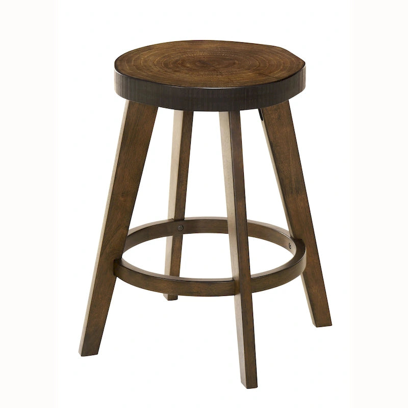 Dewl Farmhouse Walnut Wood 4-Piece Counter Height Table Set by Furniture of America