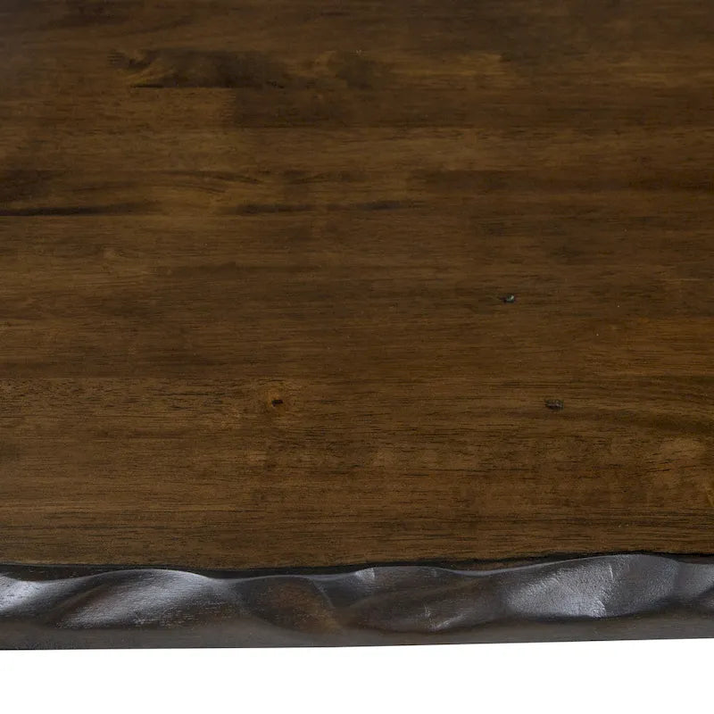 Dewl Farmhouse Walnut Wood 4-Piece Counter Height Table Set by Furniture of America