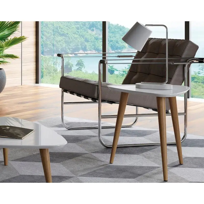 Utopia 19.88 High Triangle End Table With Splayed Wooden Legs