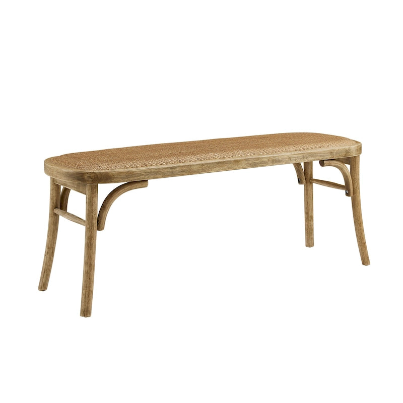 Bentwood Rattan Bench