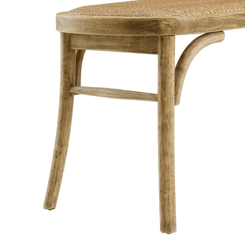 Bentwood Rattan Bench
