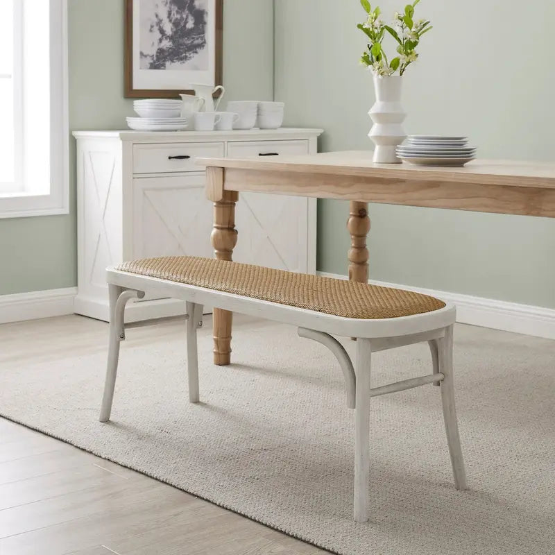 Bentwood Rattan Bench