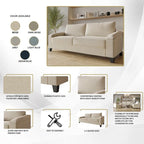 Simple Style Linen Upholstered Sofa