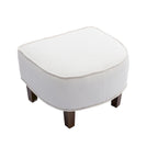 Linen/Polyester Upholstered Mid Century Barrel Chair with Ottoman
