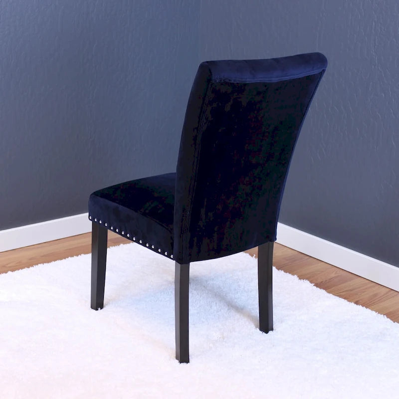 Silver Orchid Flohr Tufted Velvet Dining Chairs (Set of 2)