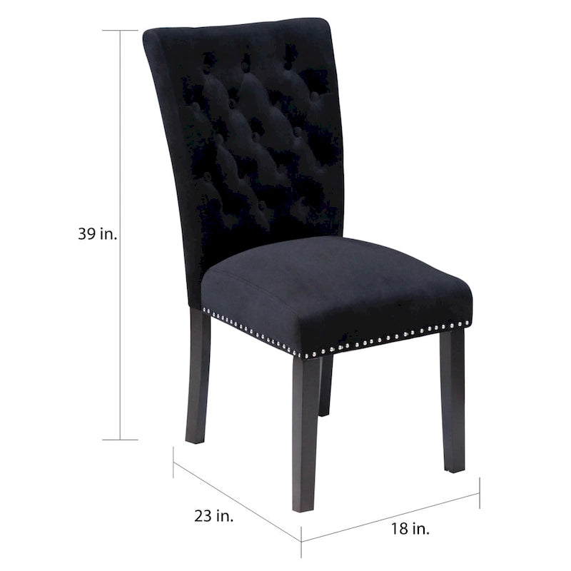 Silver Orchid Flohr Tufted Velvet Dining Chairs (Set of 2)