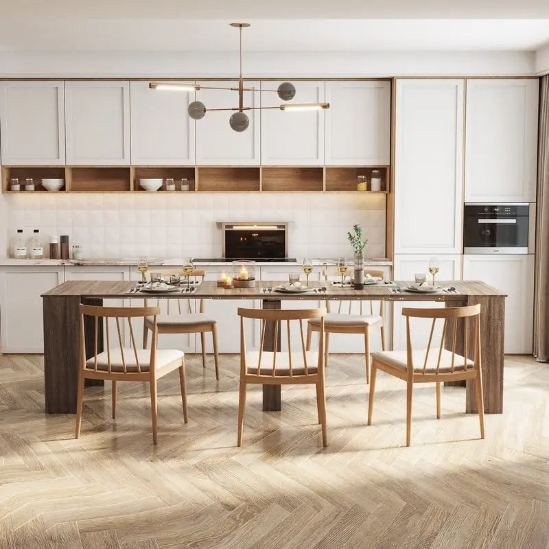 Multifunctional Extendable Wooden Dining Table