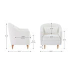28.34W Set Of 2 Accent Armchair, Velvet Barrel Chair with Solid Wood Legs