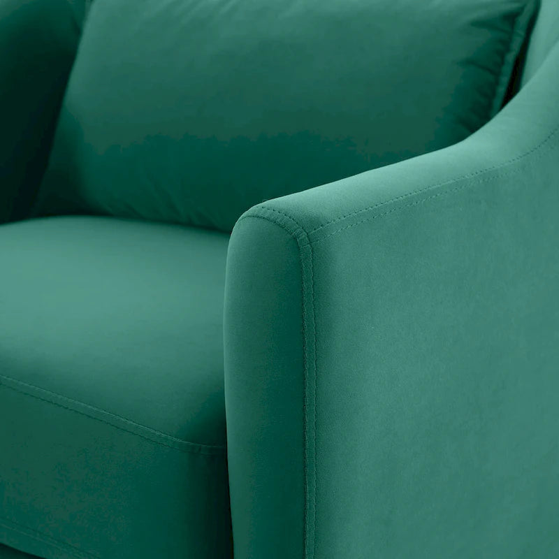 28.34W Set Of 2 Accent Armchair, Velvet Barrel Chair with Solid Wood Legs