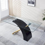 Rectangular Glass Top Dining Table