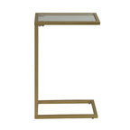C-Form Accent Table - Harvest Oak Top - Aged Iron Base