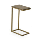 C-Form Accent Table - Harvest Oak Top - Aged Iron Base