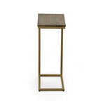 C-Form Accent Table - Harvest Oak Top - Aged Iron Base