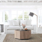 Hexagonal Coffee Table, Scratch Resistant Center Table with Drawers