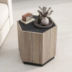 Hexagonal Coffee Table, Scratch Resistant Center Table with Drawers