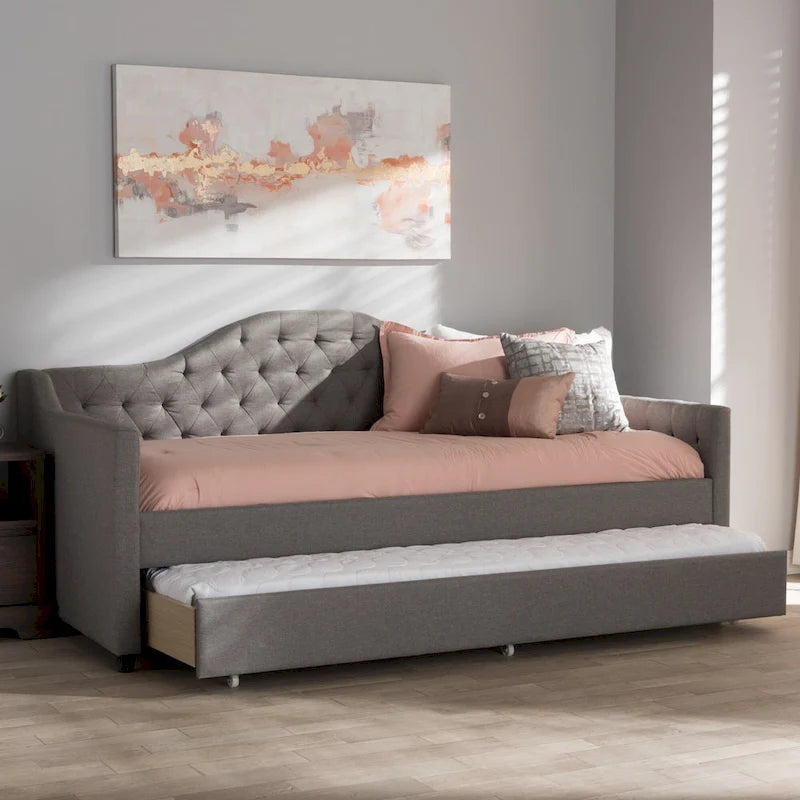 Contemporary Fabric Daybed with Trundle by Baxton Studio