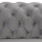 Morden Fort Modern Loveseat Two-Seater Sofa with Dutch Velvet, Solid Wood Frame and Iron Legs