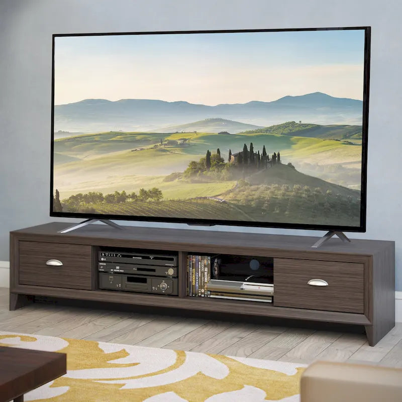 Extra Wide Low Profile TV Stand, for TVs up to 85