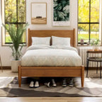Fopp Mid-century Modern Oak Wood 2-Piece Platform Bedroom Set by Furniture of America
