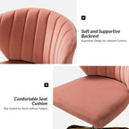 Ilia Modern Velvet Wingback 360 degree Ergonomic Office Task Chair with Channel Tufted Back by HULALA HOME