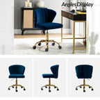 Ilia Modern Velvet Wingback 360 degree Ergonomic Office Task Chair with Channel Tufted Back by HULALA HOME