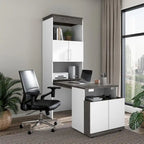 Orion 30W Tall Storage Cabinet with Doors and Fold-Out Desk by Bestar