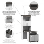 Orion 30W Tall Storage Cabinet with Doors and Fold-Out Desk by Bestar