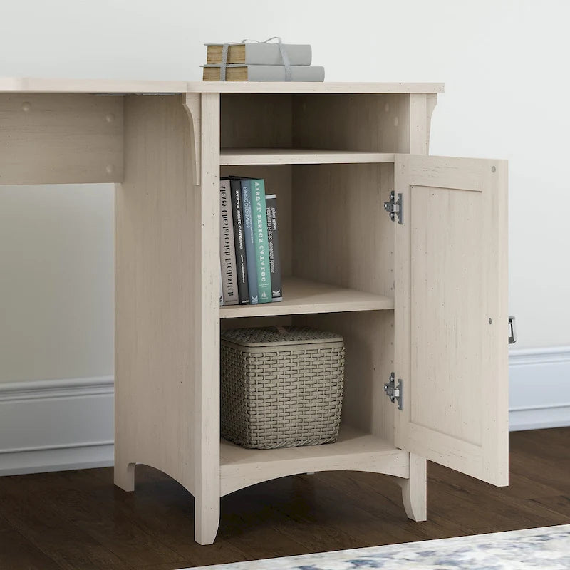 Salinas 55W Corner Desk with Lateral File Cabinet and 5 Shelf Bookcase