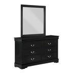 Lillie 6 Piece Black Wooden Sleigh Bedroom Set