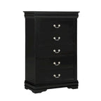 Lillie 6 Piece Black Wooden Sleigh Bedroom Set